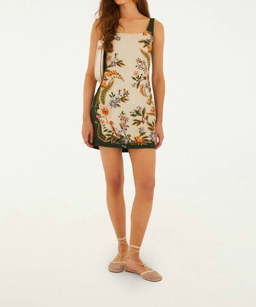 NEW FARM RIO square neck mini dress in sand nature